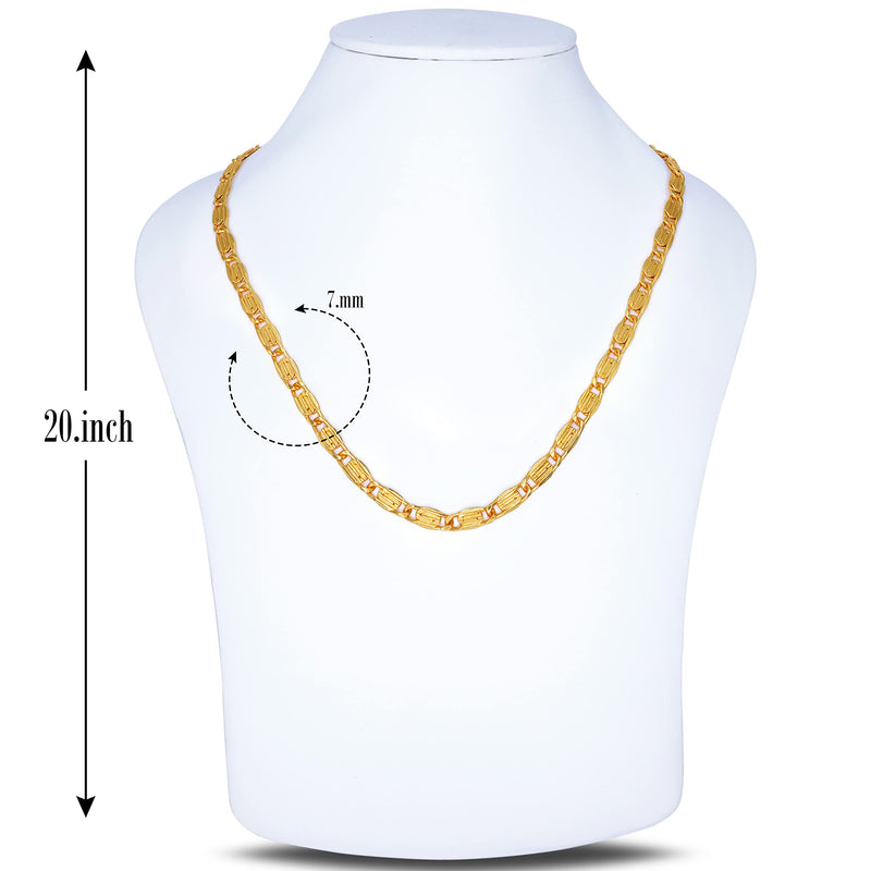 Fashion Frill Micro Gold Plated Brass Non-Precious Metal Neck Chain Necklace For Men Women Boys Girls