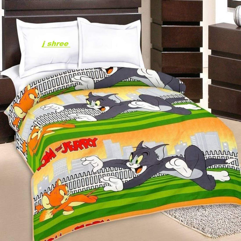 J SHREE Super Soft Kids Design Print Microfiber Reversible Single Bed Dohar AC Blanket for boy or Girl (Multicolour)