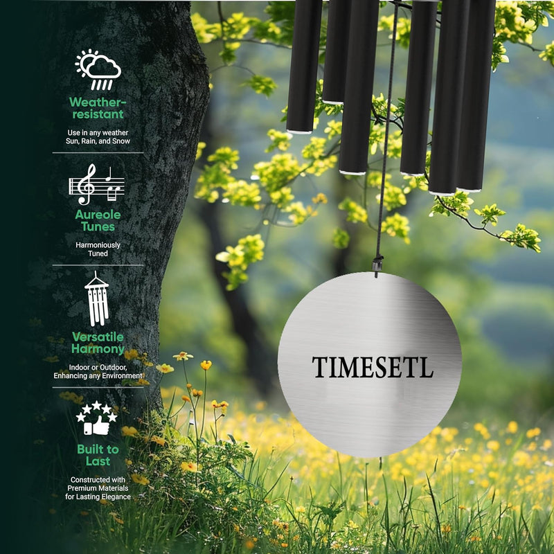 TIMESETL Wind Chimes Outdoor Large Deep Tone,30 Inch Large Wind Chimes for Outside Tuned Relaxing Soothing Low Bass,Memorial Wind Chimes