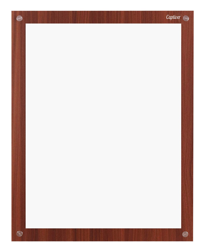 Captiver Engineered Wood Frameless Wall Decor Hanging Mirror (21X27 Inch, Teak) Home Bathroom Bedroom Living Room Wash Basin Office Dressing Organizer