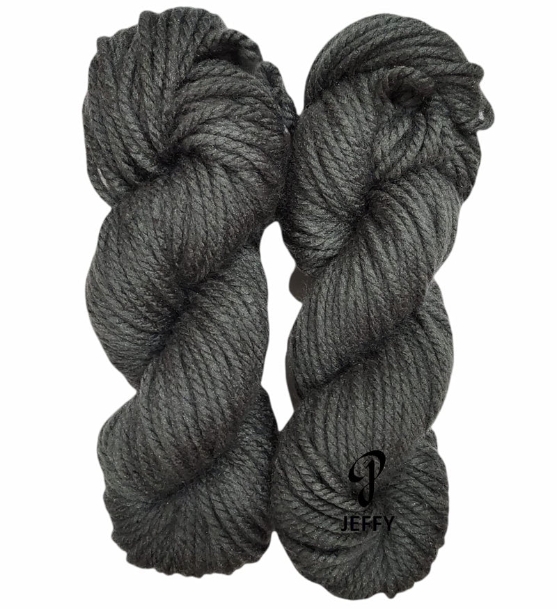 JEFFY Oswal Knitting Yarn Thick Chunky Wool,Varsha Dark Grey 200 Gm Best Used With Knitting Needles,Crochet Needles Wool Yarn For Knitting,Hand Knitting Yarn. By Oswal Shade No-15