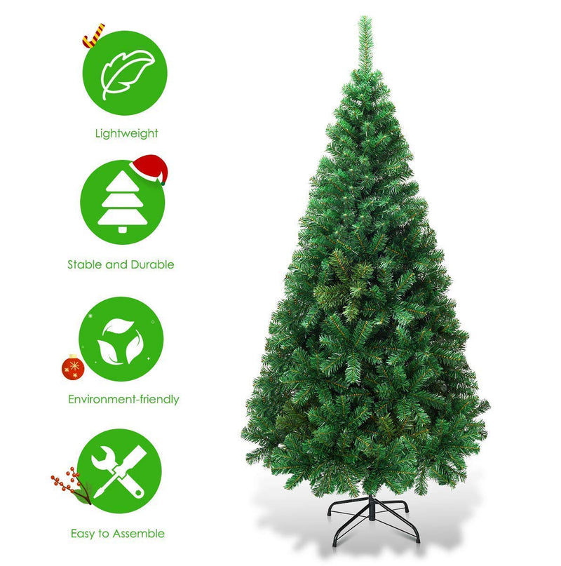 Beautiful Christmas Tree with Height 6 Feet with Solid Metal Legs - Very Light Weight & Easy to Assemble(Tree Decoration Not Included) (6 Feet Tall)