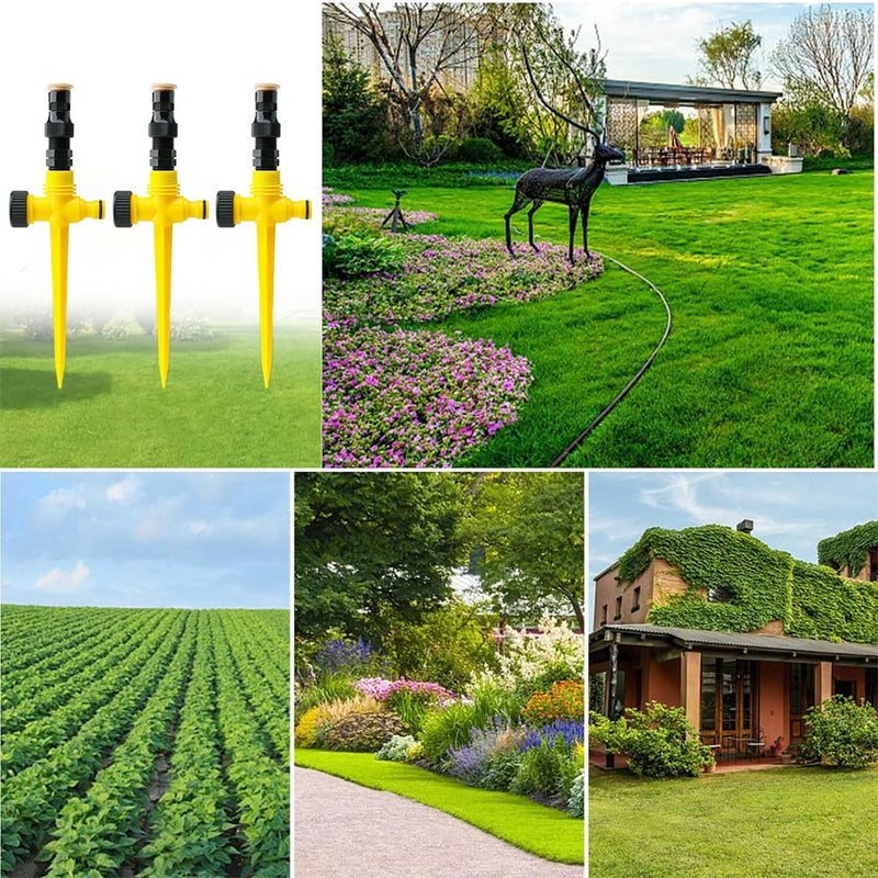 HASTHIP® 3pcs Garden Sprinker for Garden Agriculture Watering, 360° Rotating Irrigation Sprinkler Adjustable Irrigation Angle Sprinkler, Gardening Watering Systems for Outdoor Grass Garden Yard Lawns