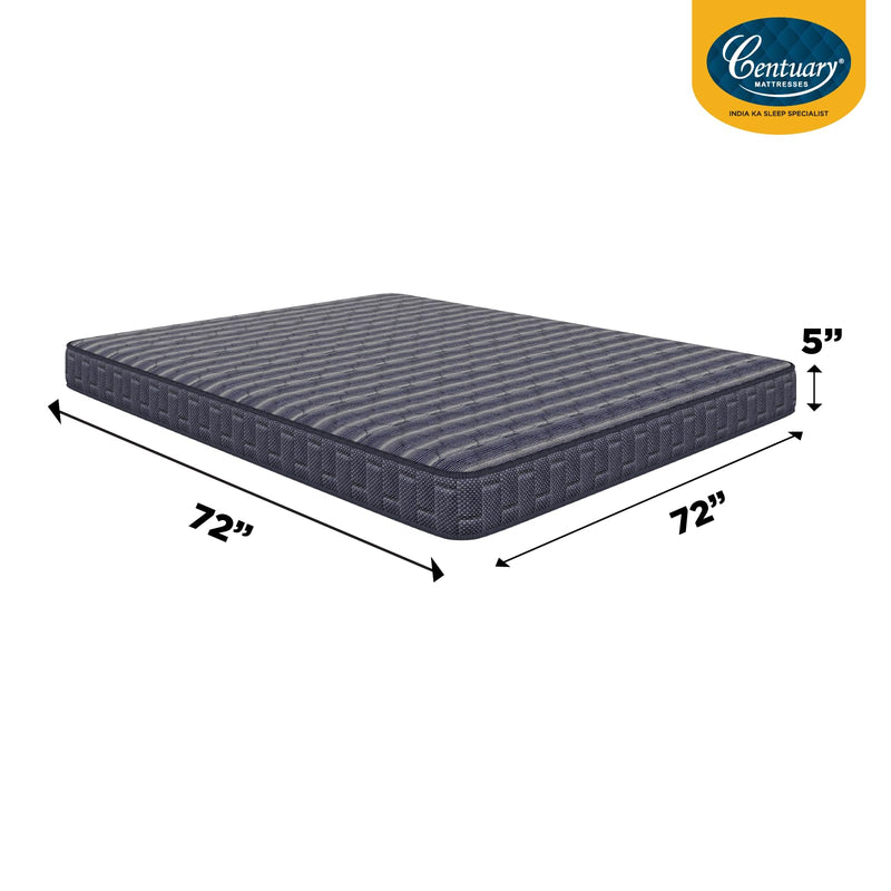 Centuary Mattresses Dr. Sleep+ Orthopaedic Extra Firm Foam Mattress,5-Inch King Size Bed Mattress,Spine Support,Rubberised Coir Mattress (72x72x5)