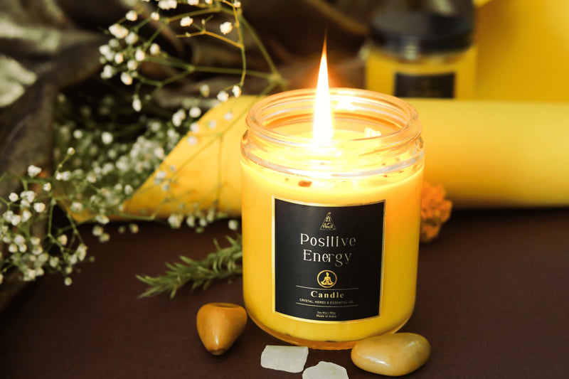 Anshil Positive Energy Candle with White Quartz Crystal Spell | Ritual Candle | Reiki Energised Candle 50-55 Burning Hours Time (Large Hexa)[GET Free Surprise Gift with Every Order]