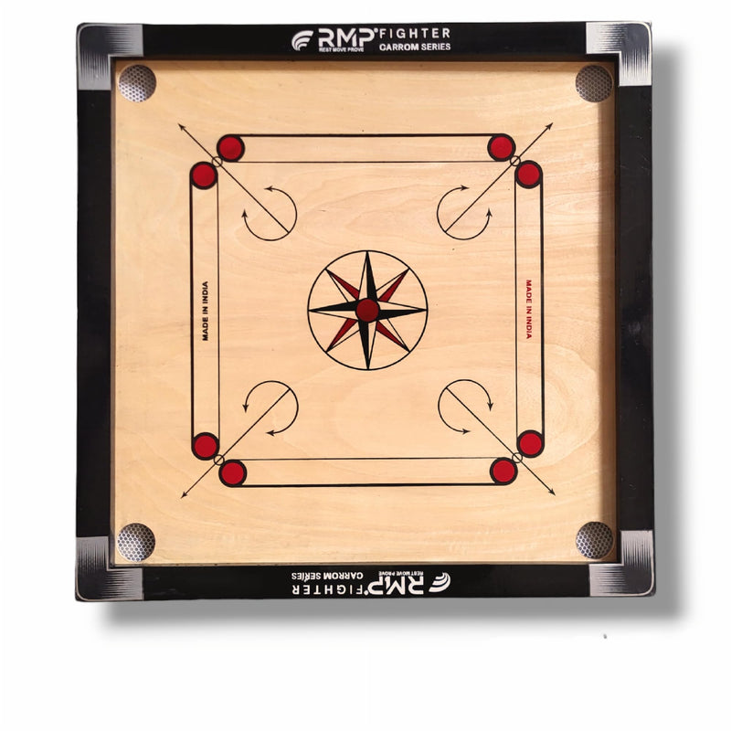 RMP Carrom Board for Kids 26 inches, Smooth Surface, Glossy Finish Carrom Board with Carrom Coins, Striker 15g and Magic boric Powder with Ludo Board Game and Snake and Ladder Game.