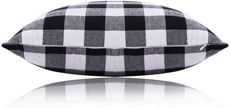 ATOOTFUSION Reliance 100% Virgin Microfiber Pillow 16X26 Inch Set of 02 Checkered Pillow (Black and White Check)