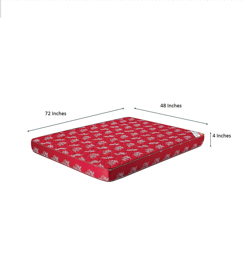 Kurl-On Kurlo Coir Rubberised Mattress,Size (72x48),4" Inch,Maroon