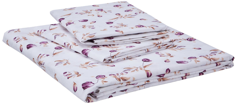 Amazon Brand - Solimo Floral 200 TC Cotton Double Bedsheet (Rosewood)