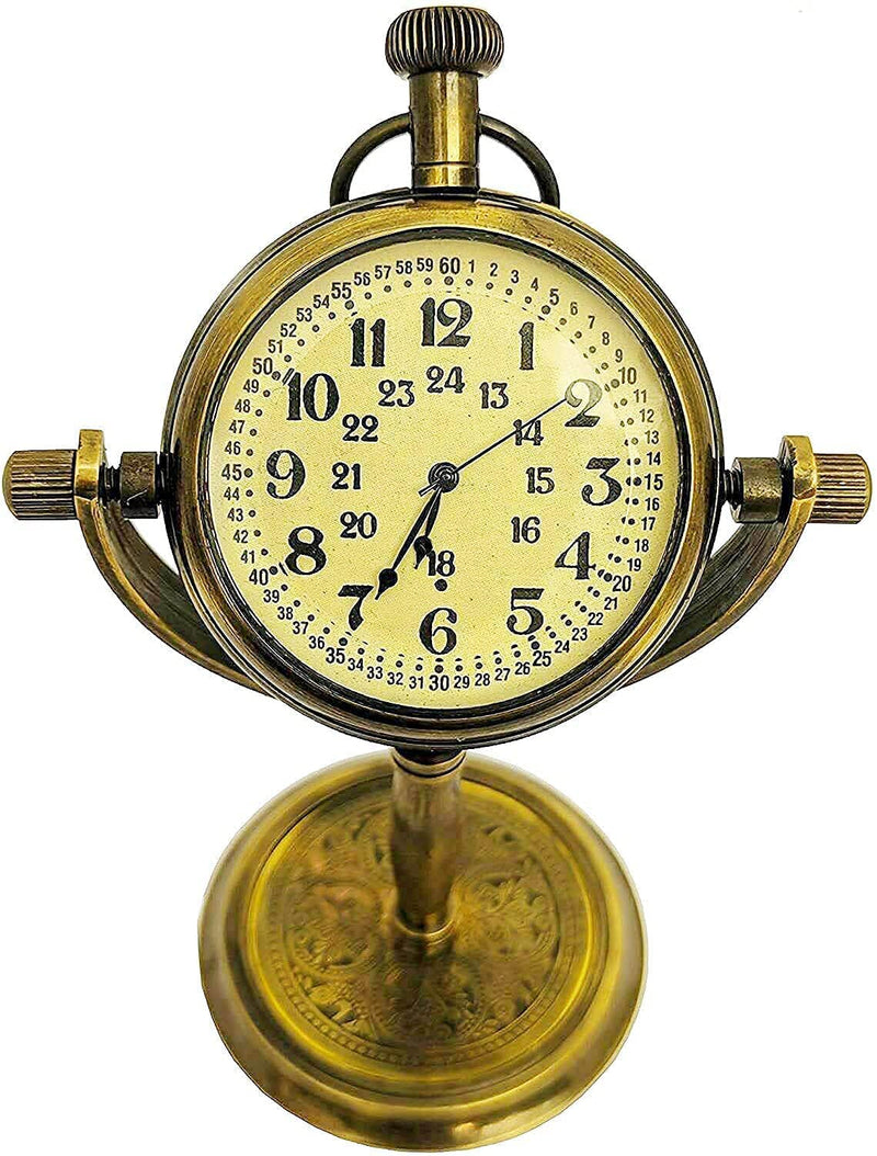 Antique Bras Table Top Clock Desk Clock for Home Study Living Room and Office Living Room Decor Gift Item