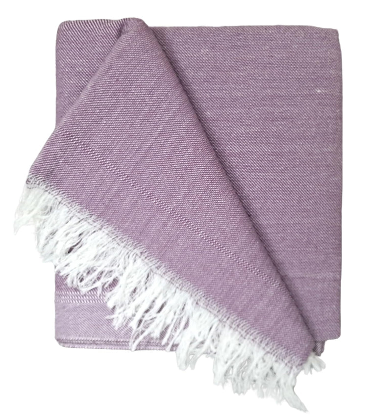 Arvore Bunkaar Pure Handloom 100% Desi Thick and Heavy Cotton Khes/Summer Blanket/Chadar/Single AC Blanket, Set of 1 Pc, Size- 240cm X 140cm (Purple)