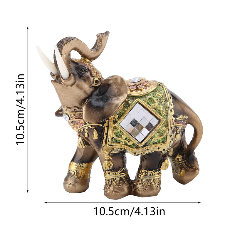 Akozon Elephant Statue Lucky Feng Shui Green Elephant Statue Sculpture Wealth Figurine Gift Home Decoration(M)