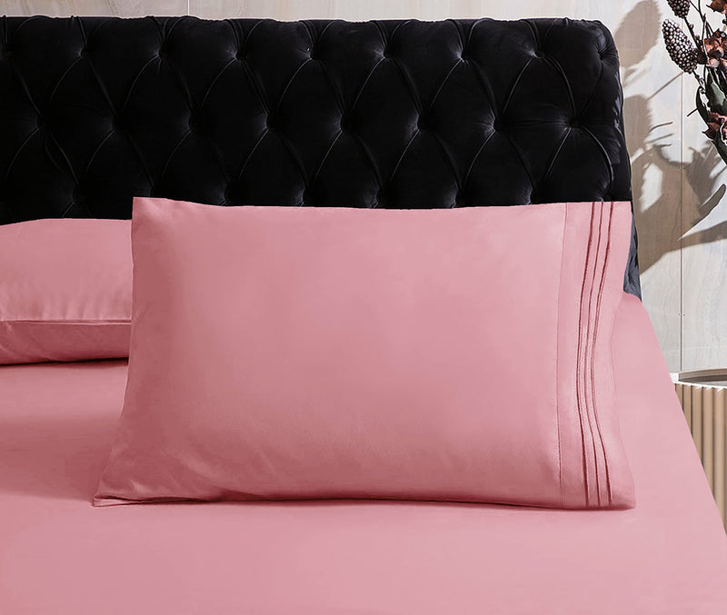 Mocassi King Sheet Set - Luxury Hotel 1800 Premier Bedding Sheets & Pillowcases - Ultra Soft Breathable & Cooling Bed Sheets - Deep Pocket - Wrinkle Resistant - 6 Piece Set - King, Dusty Rose