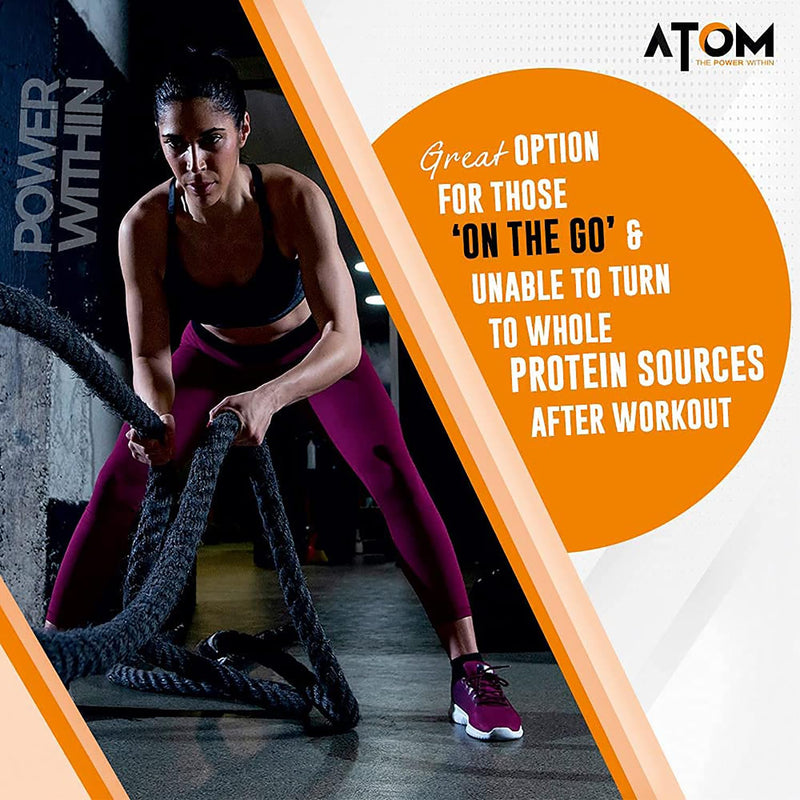 AS-IT-IS ATOM Whey Protein 1kg | 27g protein | Isolate & Concentrate | Kesar Elaichi | USA Labdoor Certified | With Digestive Enzymes for better absorption