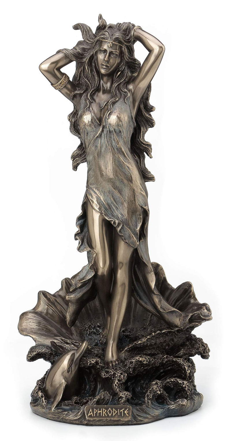 Veronese Design 11.5 Inch Aphrodite Rising from The Sea Greek Roman Goddess Antique Bronze Finish Statue