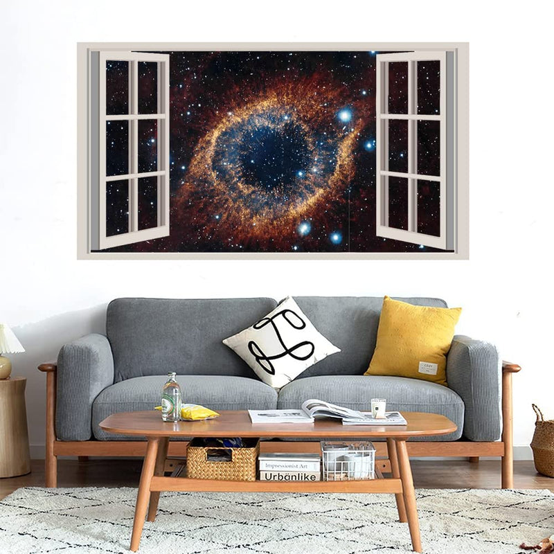 GADGETS WRAP Printed Wall Decal Sticker Fake Window Style Decal (90cm x 50cm) - Space Eye