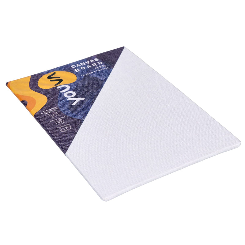 Navneet Youva |Cotton White Blank Canvas Boards for Painting, Acrylic Paint, Oil Paint Dry & Wet Art Media|4" x 6" |Pack of 6 (23966)