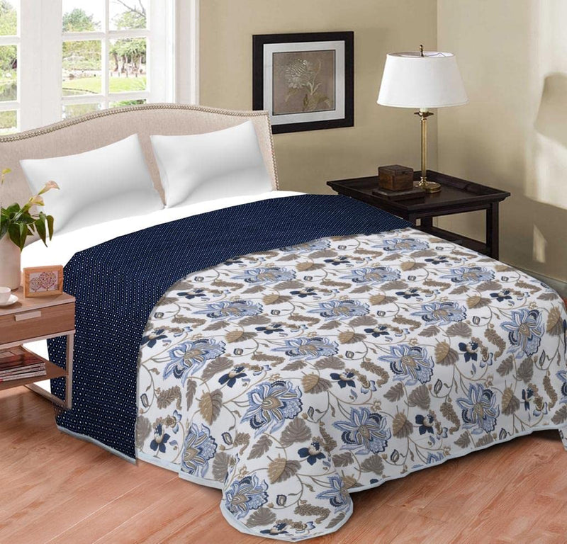 SHOPBITE Super Soft Cotton Floral Pattern Lightweight Double Bed Blanket/Duvet/Comforter/AC Dohar