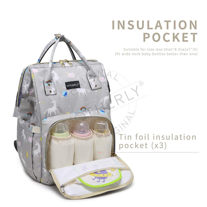 motherly Baby Diaper Bag, Mothers Maternity Bags for Travel |(Unicorn Gray-Style2)