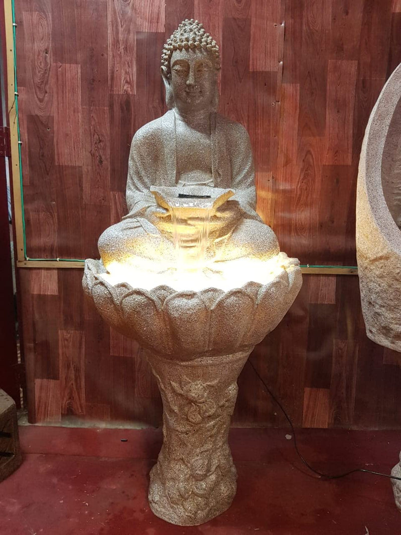 Buddha Floating Fountain with Stool- Large 130cm/4feet