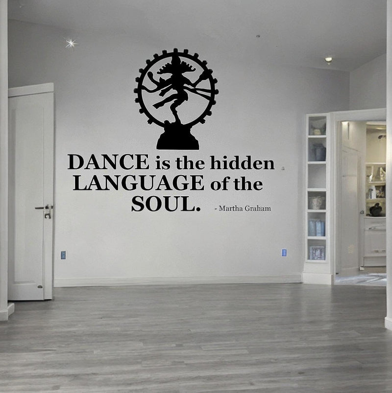 CVANU Dance is The Hidden Language of The Soul Vinyl Wall Sticker for Home (Black)