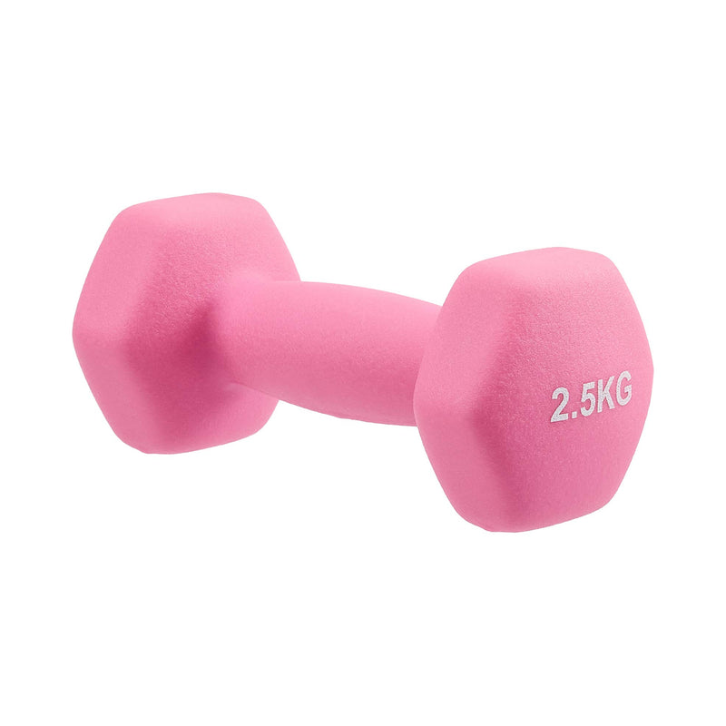 Amazon Brand - Solimo Neoprene Dumbbell 2.5kg, Set of 2 (Hot Pink)