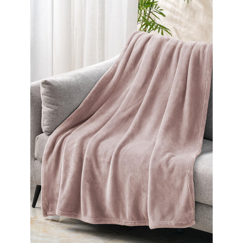 Cloth Fusion Fleece AC Blanket Double Bed, Lightweight Cozy Soft Premium Plush Blanket, 86X88 inches or 220X223.5 cm (Blush Pink)