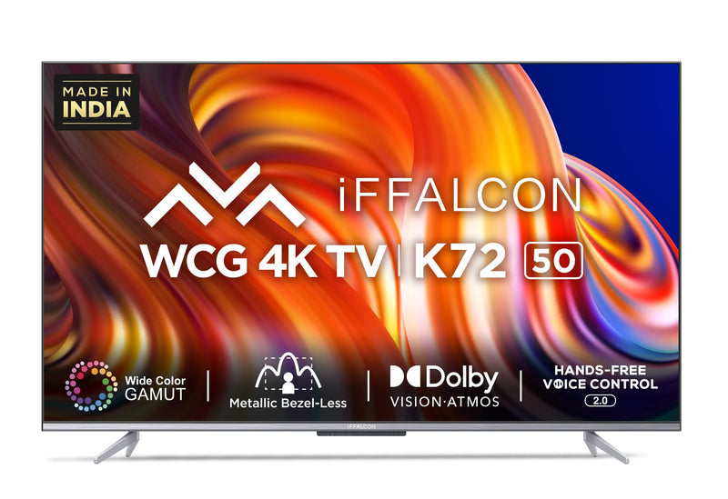 iFFALCON 126 cm (50 inches) 4K Ultra HD Smart Certified Android LED TV 50K72 (Black)