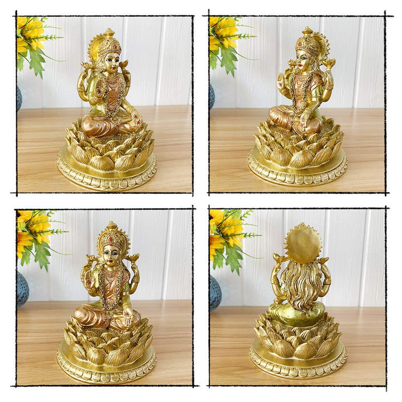 BangBangDa Hindu Goddess Laxmi Statue Sculpture – Indian God Lord Mather Lakshmi Puja Statue - India Pooja Item Murti Idol Figurine Diwali Gifts