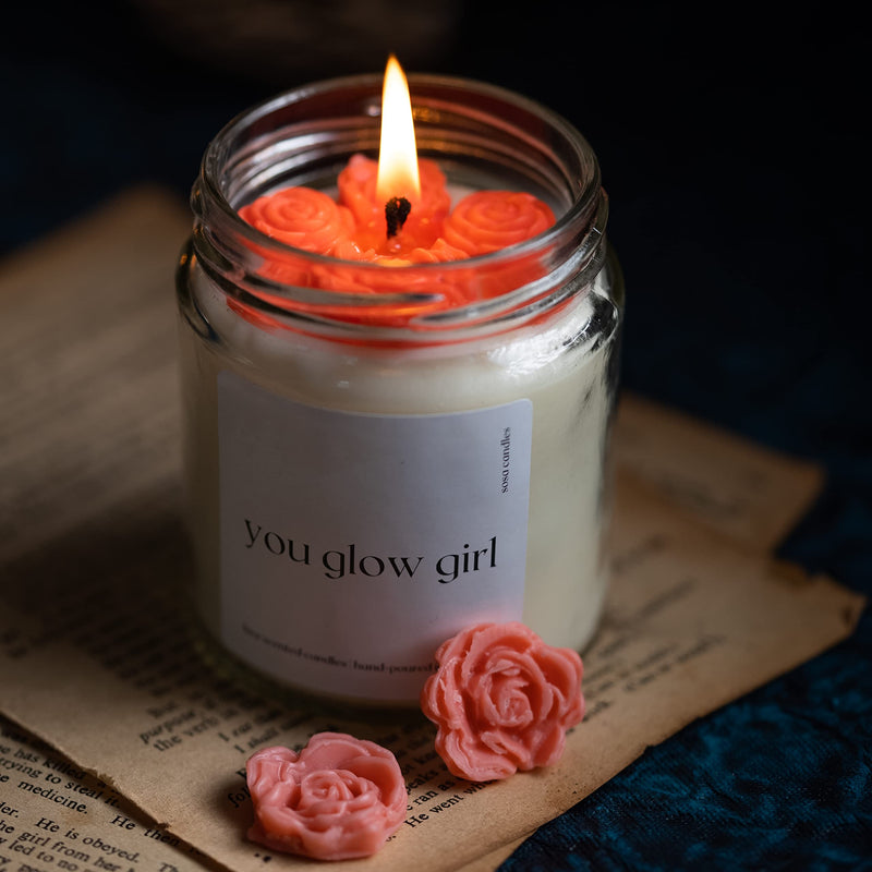 You Glow Girl - Eucalyptus Scented Candles Gift Set for Women and Girls | Candle Gifts for Women and Girls | Scented Candle Gifts for Girlfriend Women Wife Partner - 40hrs, Set of 1