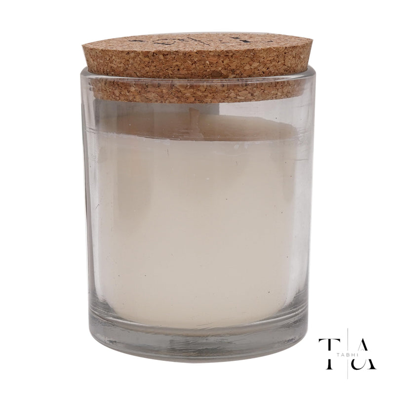 TABHI Scented Candles Soy Wax in Glass Jar & Cork Lid, Premium Scented Candle for Home, 40 Hours of Burn Time, Scented Candles for Bedroom,(Freshlinen)