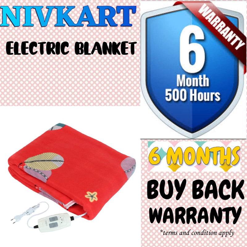 NIVKART Electric Heating Blanket for Single Bed Warmer Shockproof Temperature Controller Under Blanket