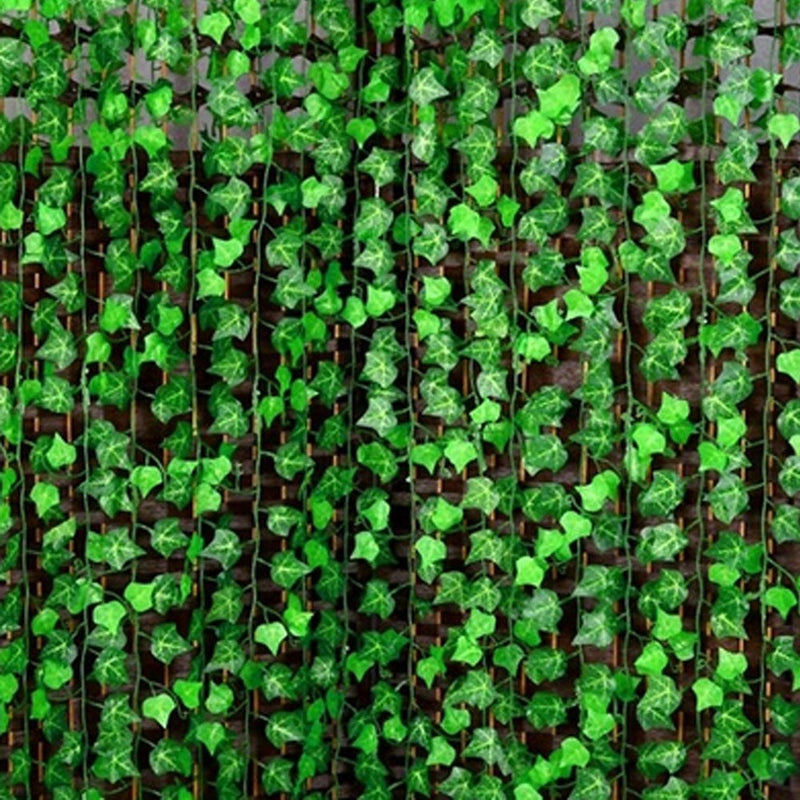 SHOPEE Artificial Hanging Creeper Leaves Vine (Green, 12 Pieces)