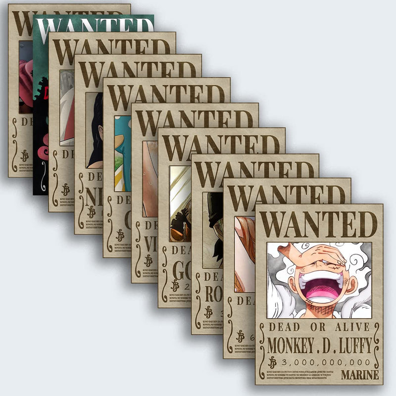 SoulAbiti One Piece straw hat pirates wanted poster Luffy Gear 5 (Pack of 10, 12 X 18 inches)