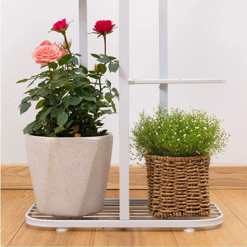 THE PLANT FAIRIES 5 Tier 6 Potted Plant Stands for Indoors and Outdoors, Flower Pot Holder Shelf for Multi Plants, White Metal Plant Stand (6 of 7 WHITE)