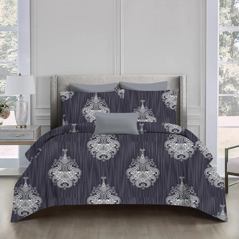 Garnet Exim 240 TC Polycotton Double Floral Flat Bedsheet