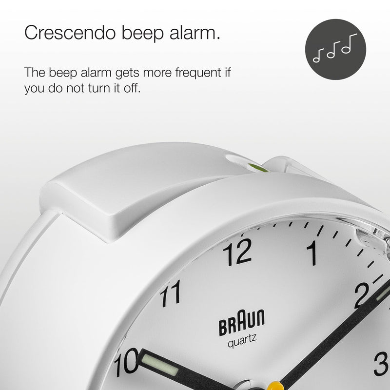 Braun Ameico Classic Analogue Alarm Clock - BC01W