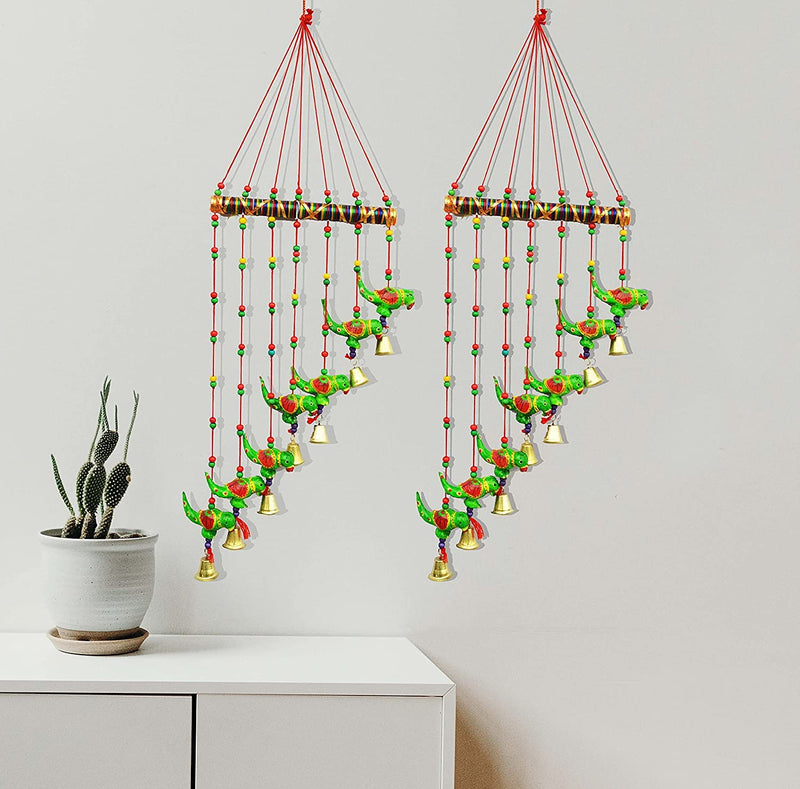 AVIKA Art and HANDICARAFT Decorative Wall Hanging Toran/Wind Chimes for Home (Set of 2) (Multi 10)