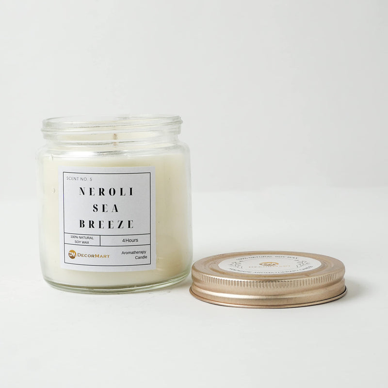 The Decor Mart Neroli Sea Breeze Candle Jar with Lid