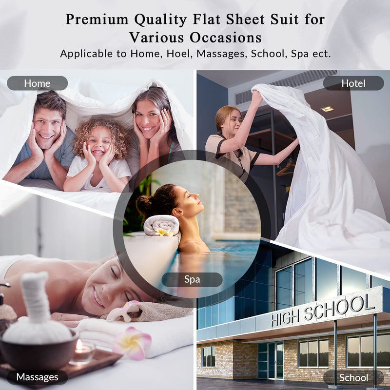 Royale Linens 2 Pack Flat Sheet Set - Top Sheet - Ultra Soft & Breathable - Brushed 1800 Microfiber - Wrinkle & Stain Resistant - Hotel Quality - King Flat Sheet Sold Separately (King, White)