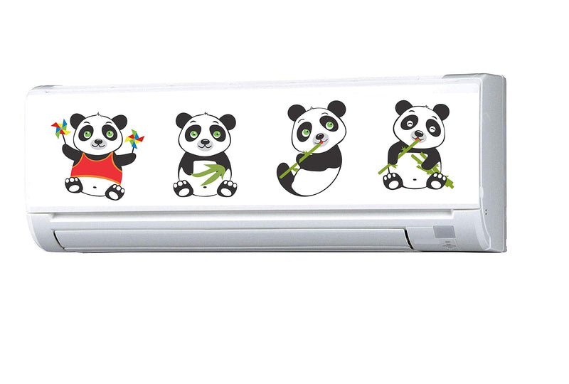 Asmi Collections Cute Pandas Split AC Stickers Wall Stickers