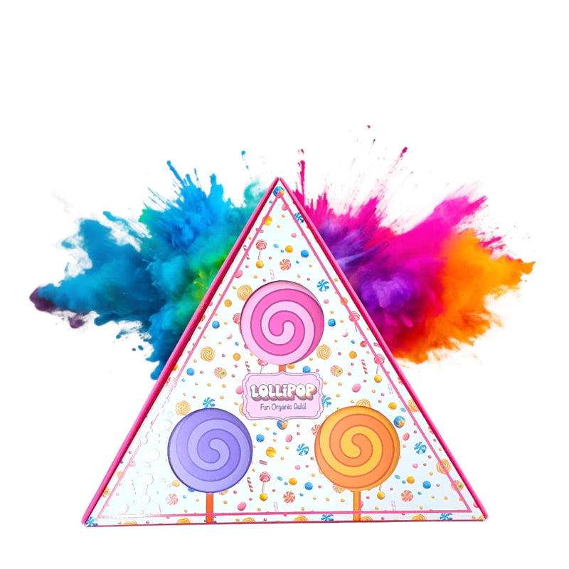Gurjas Fancy Kitchen Organic Gul Natural Holi Colours Herbal Gulal; 400gm - Pack of 3, Vibrant Holi Colour Powder Set,Safe for Kids Triangle Gift Pack.-(Multicolour)