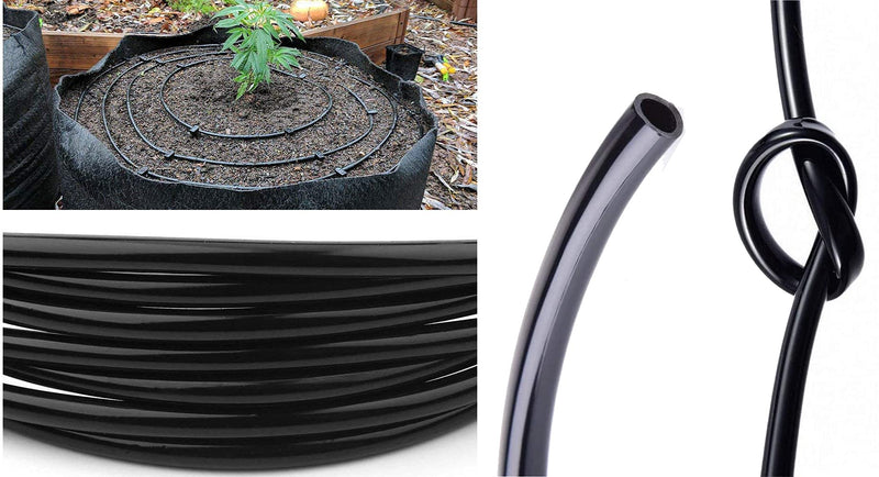 DIY Crafts Drip Irrigation Irrigation 8/11mm Hose 3/8 Inch Drip Garden Hose Watering and Irrigation Agriculture Pipe for Your Gardening Filers DIY Works (2 Mtr Meter, Black)