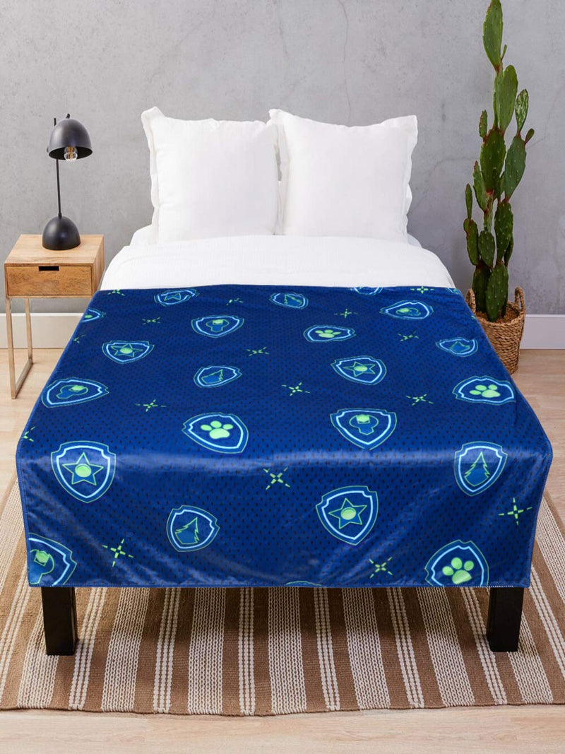 Saral Home Paw Patrol Pups Soft Velvet Reversible Blanket/Cover/Throw - 125x150 cm, Navy