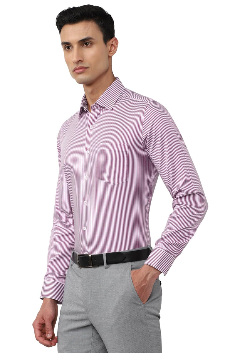 Van Heusen Men's Slim Fit Shirt (VHSFBSLBY73460_Purple