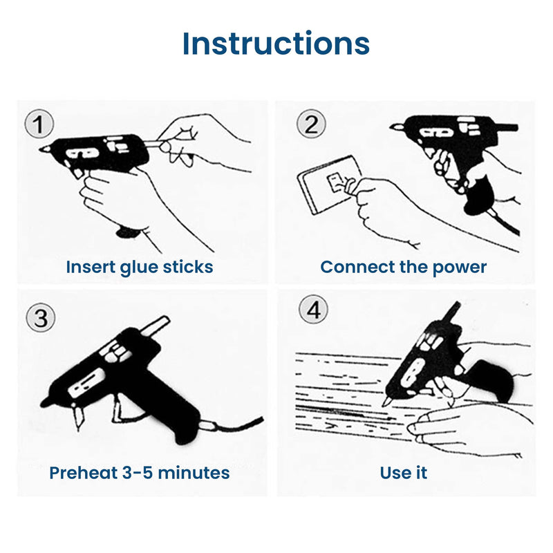 AGARO Gg1917 Glue Gun, 60W, High Temp Corded Electric Heavy Duty Hot Melt Gun Kit With Glue Sticks((11Mm, Blue)