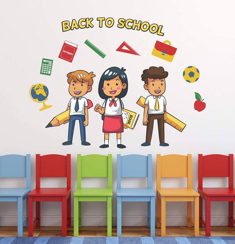 Tuffuk Back to School Large Vinyl Wallstickers for Home Decorations(80 cm x 60 cm)5TZ0187