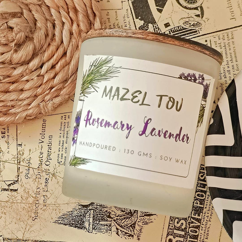 THE TINGE Lavender & Rosemary Scented Hand Poured Smokeless Pure Soy Wax Candle Upto 30 Hours for Birthday Anniversary Gift Home Decor Birthday, Diwali Gift Fragrance Candle