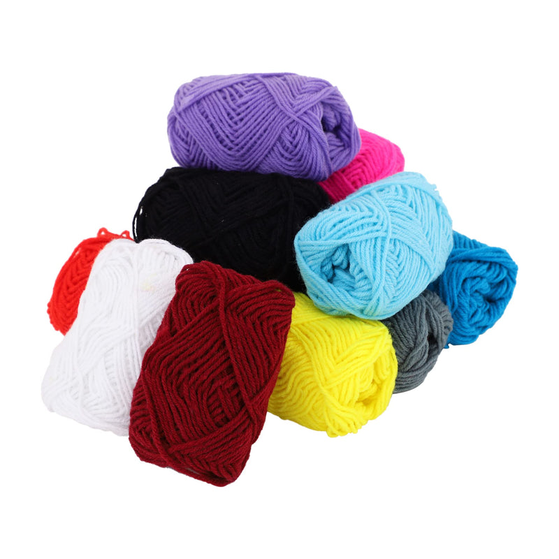 Homeistic Applience Homeistic Appliance 12-Piece Combo: Premium Wool Yarn For Knitting,Soft Fingering Craft With Crochet Hook Needle&Dyed Thread (12 Multicolor)