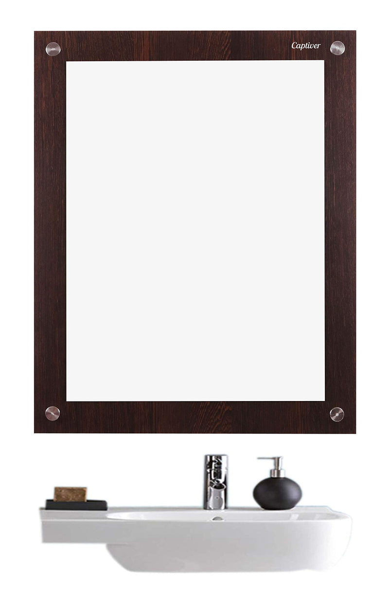 Captiver Mig Engineered Wood Frameless Wall Mount Mirrors (15.7X19.6 Inch Wenge)